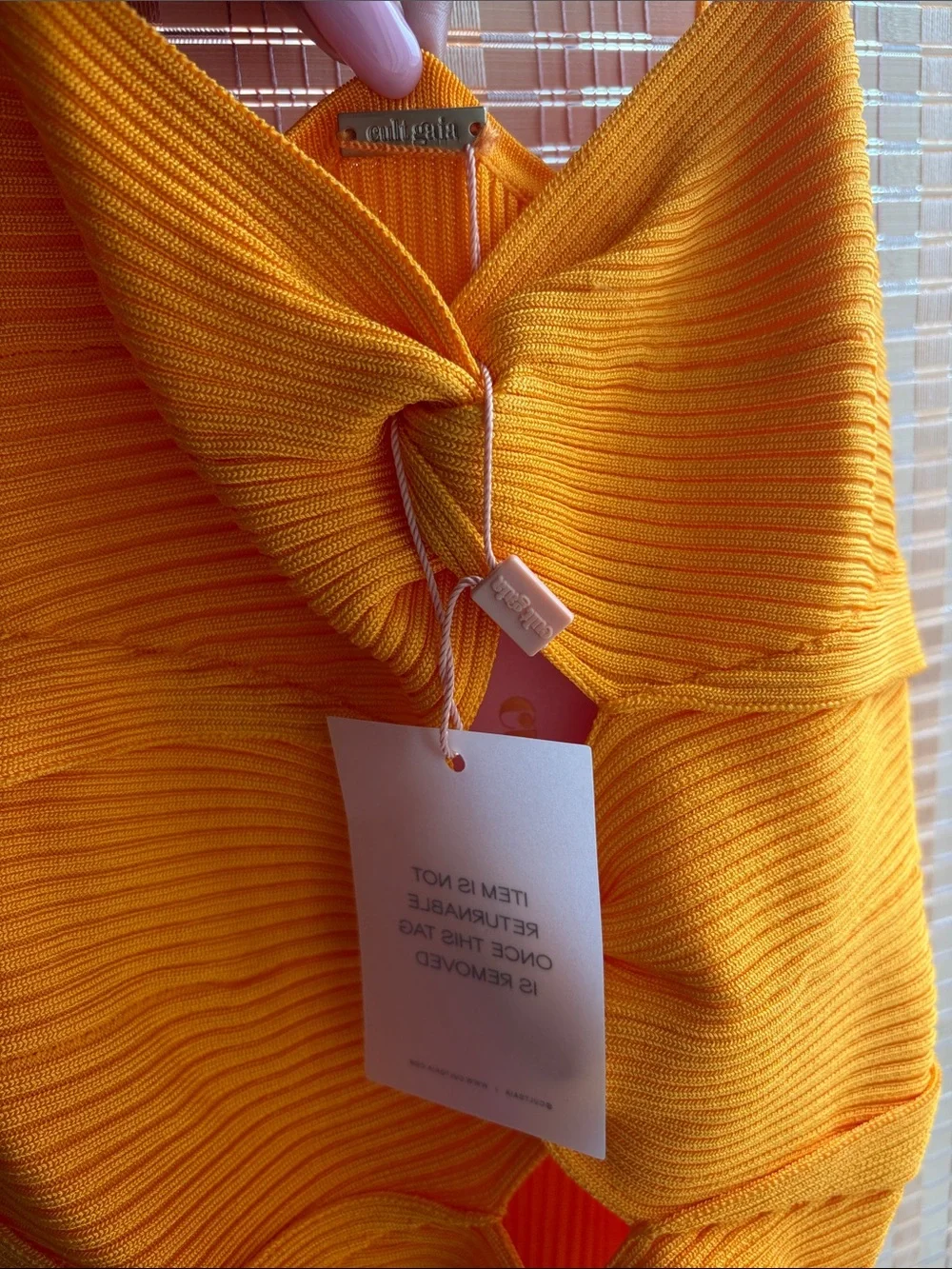 cult gaia Marigold Yellow Twist-Cut Maxi Dress - Picture 4 of 5